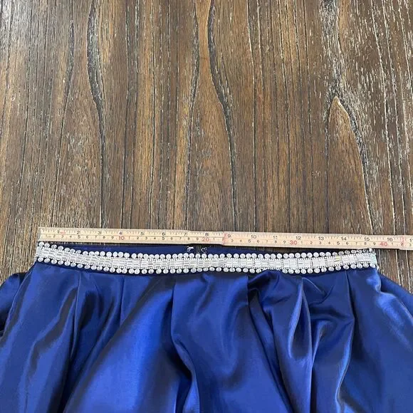 Pink by Alexia Designs Two-Piece Beaded Prom Gown Navy Blue Size 12 NWT